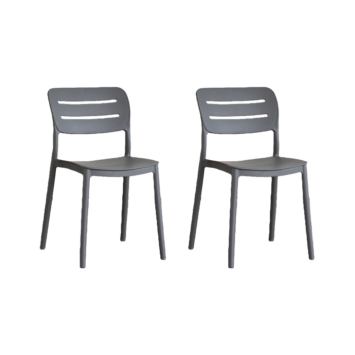 Silla Harriman, Gris Oscuro, Con medio espaldar y diseño minimalista X2