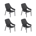 Silla Launge Ibiza, Negro, con espaldar y reposa brazos X4