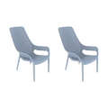 Silla Launge Mayorca, Azul Claro, con espaldar y reposa brazos X2