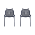 Silla Miame, Gris Oscuro, con espaldar y reposa brazos X2