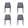 Silla Miame, Gris Oscuro, con espaldar y reposa brazos X4