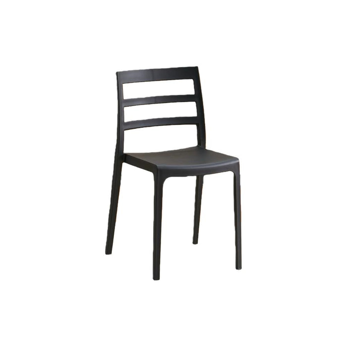 Silla New York, Negro, Con espaldar en líneas y diseño minimalista