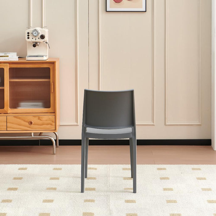 Silla Soho, Gris Oscuro, Con espaldar cerrado y diseño minimalista