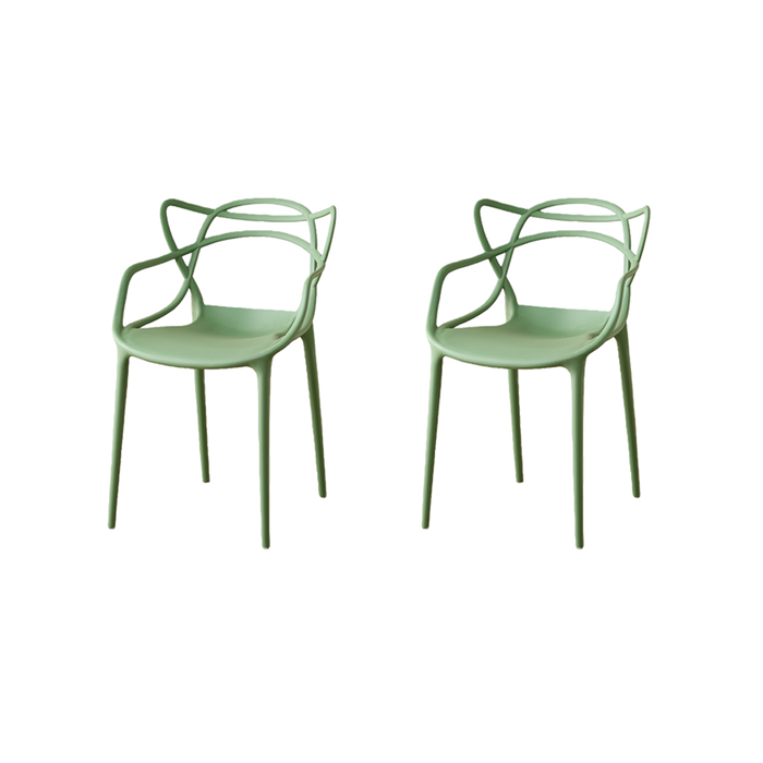 Silla Sumi, Color Verde, Con espaldar y diseño Moderno X2