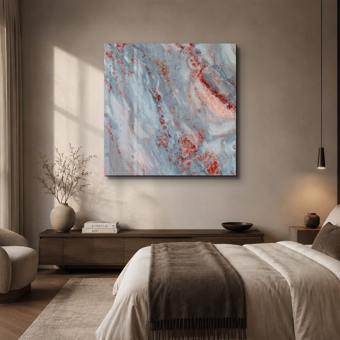 Silver Ember 2 Square Art | Glass Wall Art