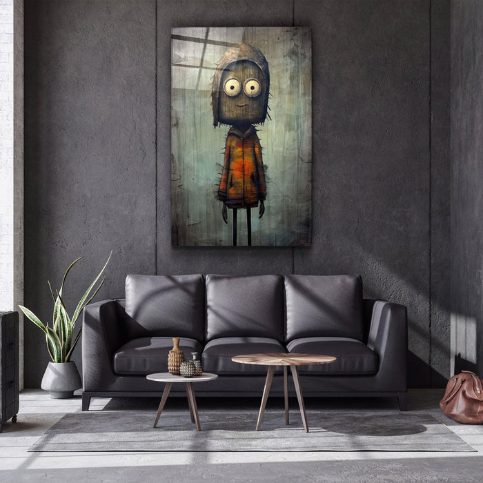 Artdesigna glass wall art titled "Still Eager to Dream" featuring a sleek design, displayed on a wall in a modern interior.