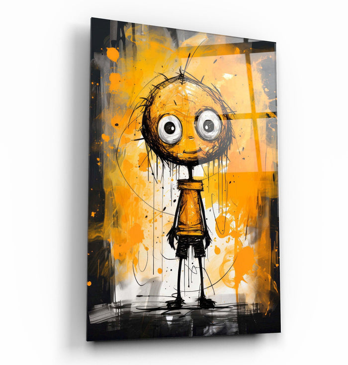 Artdesigna glass wall art featuring the phrase "Still Happy to See You" in a stylish design, perfect for modern wall decor.