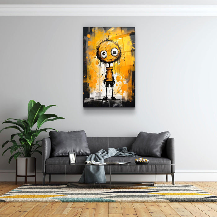 Artdesigna glass wall art featuring the phrase "Still Happy to See You" from the Designers Collection, 16x10 inches.