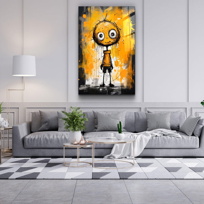 Artdesigna glass wall art featuring the phrase "Still Happy to See You" in a stylish design, perfect for modern home decor.