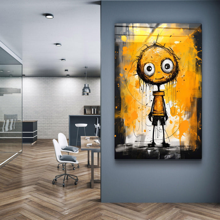 Glass wall art from Artdesigna's Designers Collection featuring the phrase "Still Happy to See You" in elegant design.