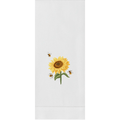 Set of 2 Sunflower & Bees Embroidered Cotton Hand Towels - Hand Towels - The Well Appointed House