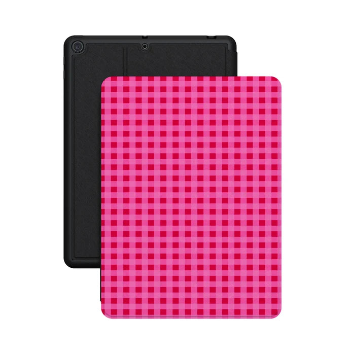 Sweet Jam | Hot Pink Gingham iPad Case - iPad 10.2" (7/8/9th Gen)