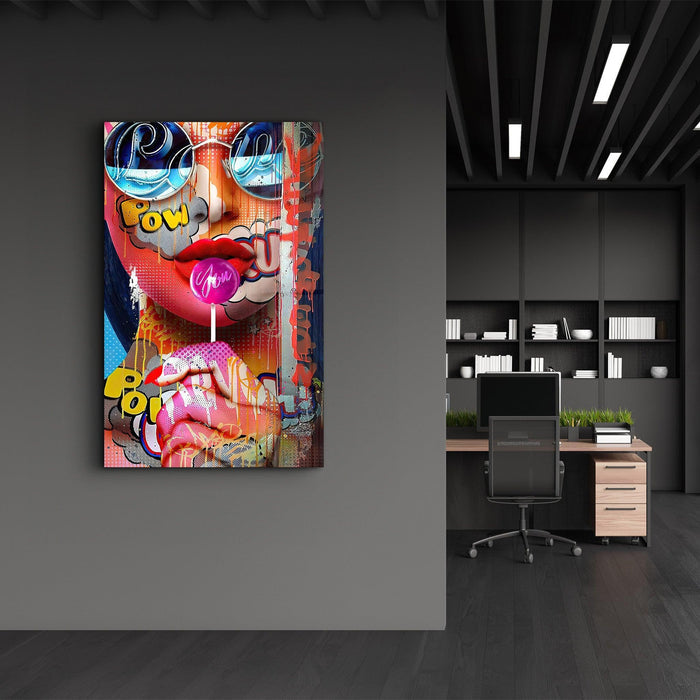 Elegant glass wall art by Artdesigna featuring vibrant, colorful design perfect for modern home decor.