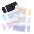 TECLADO BLUETOOTH RECARGABLE MOUSE KEYBOARD COLOR PASTEL KIT