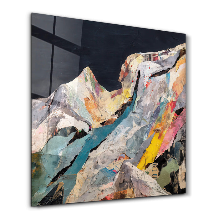 Artdesigna Tectonic Memory glass wall art featuring abstract, textured glass design in a 16x16-inch square.