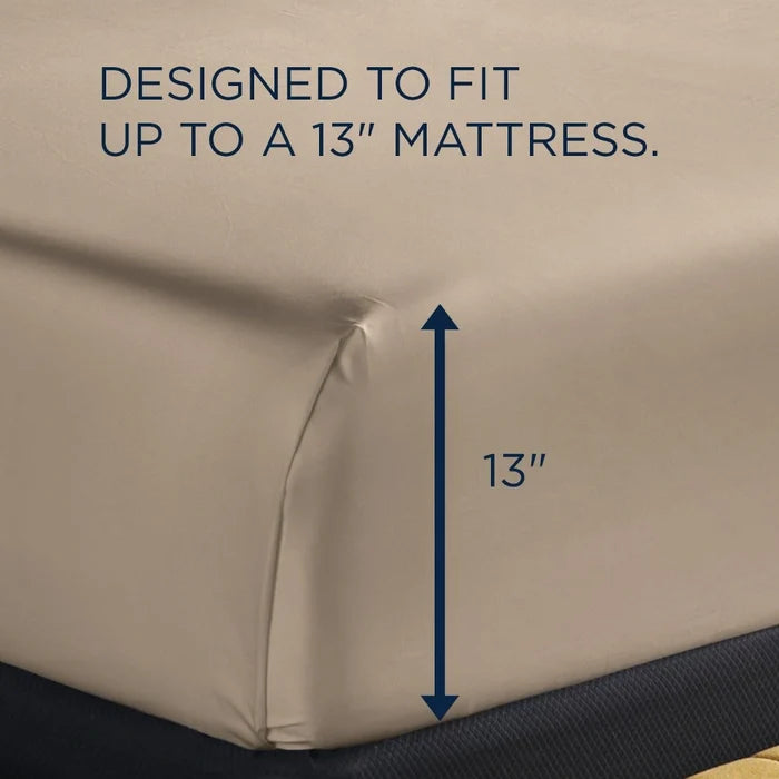 TEMPUR Luxe Egyptian Cotton Sheet Set Sandstone