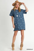 UMGEE Short Sleeve Round Neck Graphic Dress
