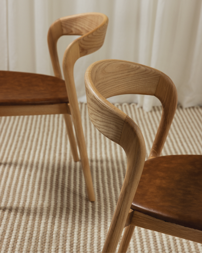 Vara 01 Ash Tan Faux Leather Dining Chair