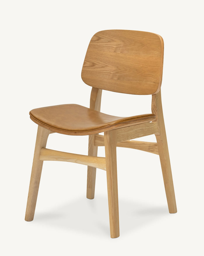 Vara 03 Tan Faux Leather Dining Chair