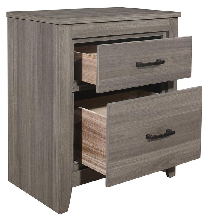 Waldorf 2 Drawer Nightstand in Dark Gray 1902-4 - Furniture World SW (WA)
