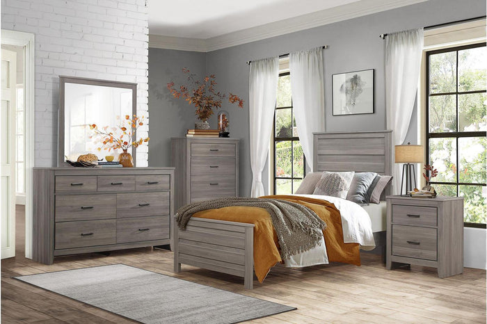 Waldorf 2 Drawer Nightstand in Dark Gray 1902-4 - Furniture World SW (WA)