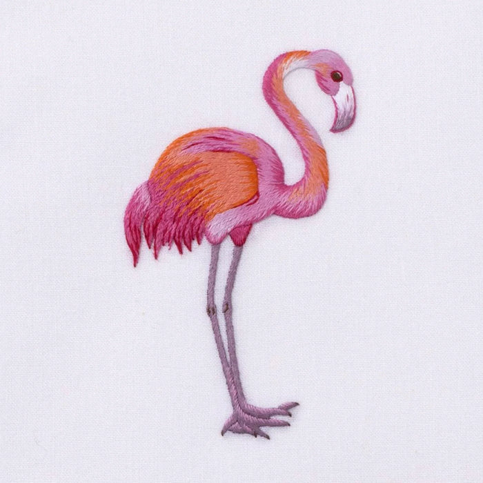 Set of 2 White Cotton Flamingo Hand Towels - Hand Towels - The Well Appointed House