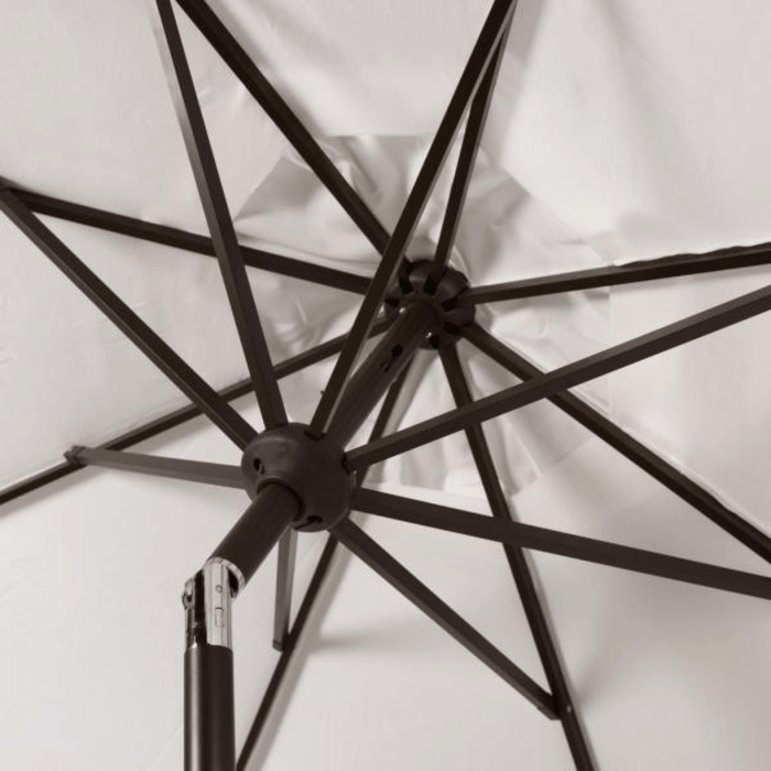 White Scalloped Outdoor Umbrella With Black Trim - Outdoor Umbrellas - The Well Appointed House