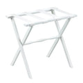 White Straight Leg Wood Luggage Rack with 4 Nylon Straps - End of Bed - The Well Appointed House