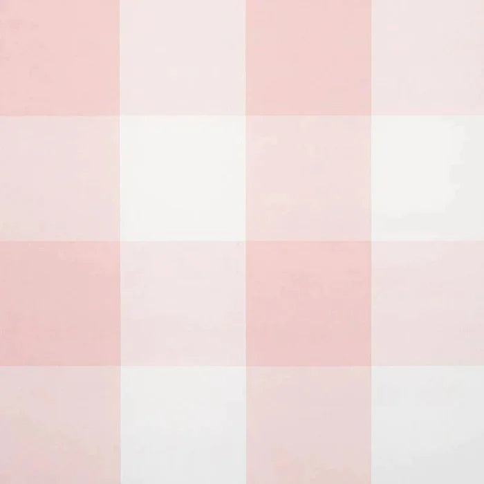 Schumacher Willa Large Check Wallpaper in Pink - Little Loves Wallpaper - The Well Appointed House