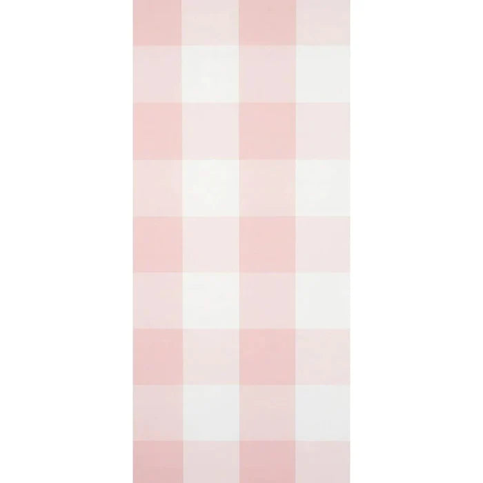 Schumacher Willa Large Check Wallpaper in Pink - Little Loves Wallpaper - The Well Appointed House