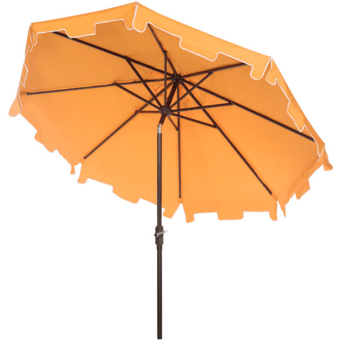 Yellow and White 9 Foot Market Crank Outdoor Patio Umbrella - Outdoor Umbrellas - The Well Appointed House