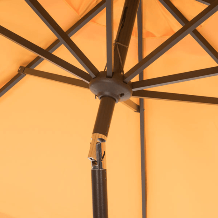 Yellow Two Tier Scalloped Outdoor Umbrella with White Trim - Outdoor Umbrellas - The Well Appointed House